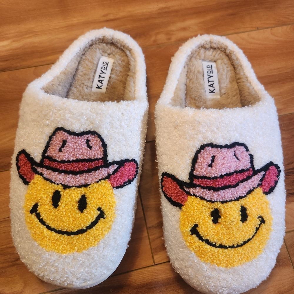 Katy Perry Cowboy Smiley Face Slippers